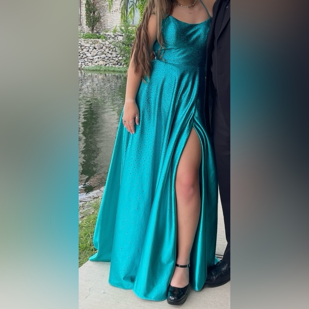 Sherri Hill Turquoise Prom Dress